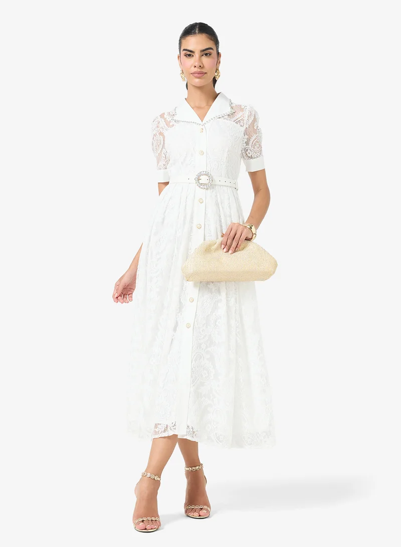 Ella  Lace Shirt Dress for Women | Best Price UAE
