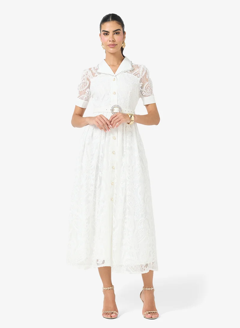 Lace Shirt Dress