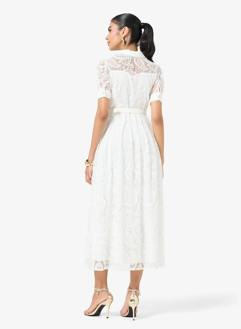 Ella  Lace Shirt Dress for Women | Best Price UAE