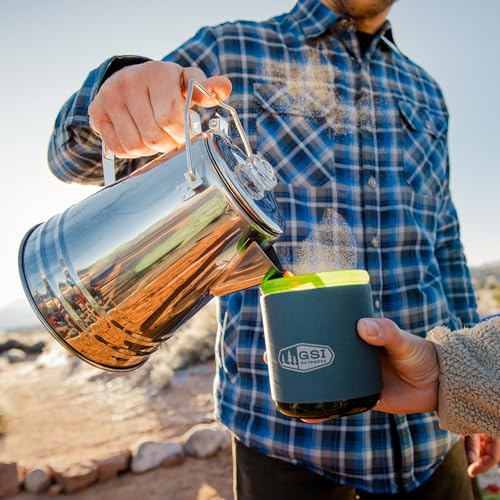 GSI Outdoors Percolator Coffee Pot I Glacier Stainless Steel Ultra-Rugged for Brewing Coffee Over Stove and Fire | Ideal for Group Camping, 14 Cup - Image 5