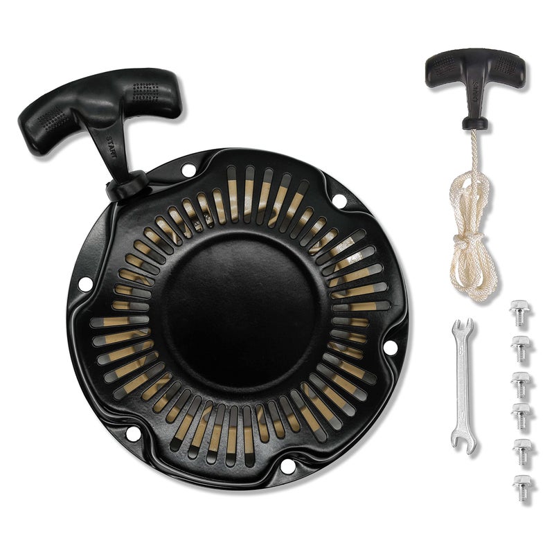 JMCHstore Pull Start Recoil Starter Assembly for FPR GMB100 Coleman CT100U CC100X 98cc Predator 79cc 3HP Engine Massimo MB100 79cc Mini Bike SK100 CK100 Go KartObsidian Black