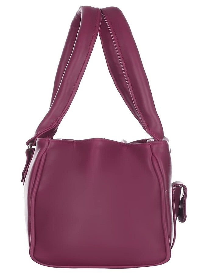 creeper Women’s PU Leather Top Handle Handbag | Stylish Shoulder Purse for Girls & Ladies | Large Capacity Multi-Pocket Tote Bag for Office, College, Travel & Daily Use (Maroon) - Image 5