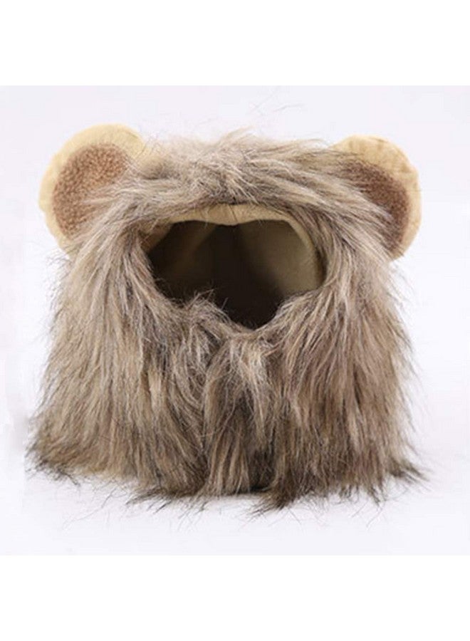 CBLUO Halloween Cat Lion Mane Wig Costume Christmas Little Dog Lion Hair Adjustable Washable Funny Pet Puppy Dress Up Hat Cute Kitten Kitty Hair Mane with Ears for Holiday Photo Shoots Cospaly Party Size M - Image 5