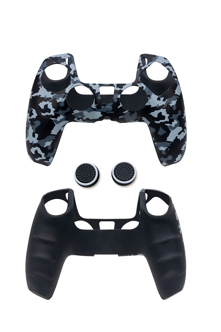 PS5 DualSense Controller Silicone Cover – Anti-Slip, Anti-Scratch Grip Case with Thumbstick Caps Camouflage - Image 1
