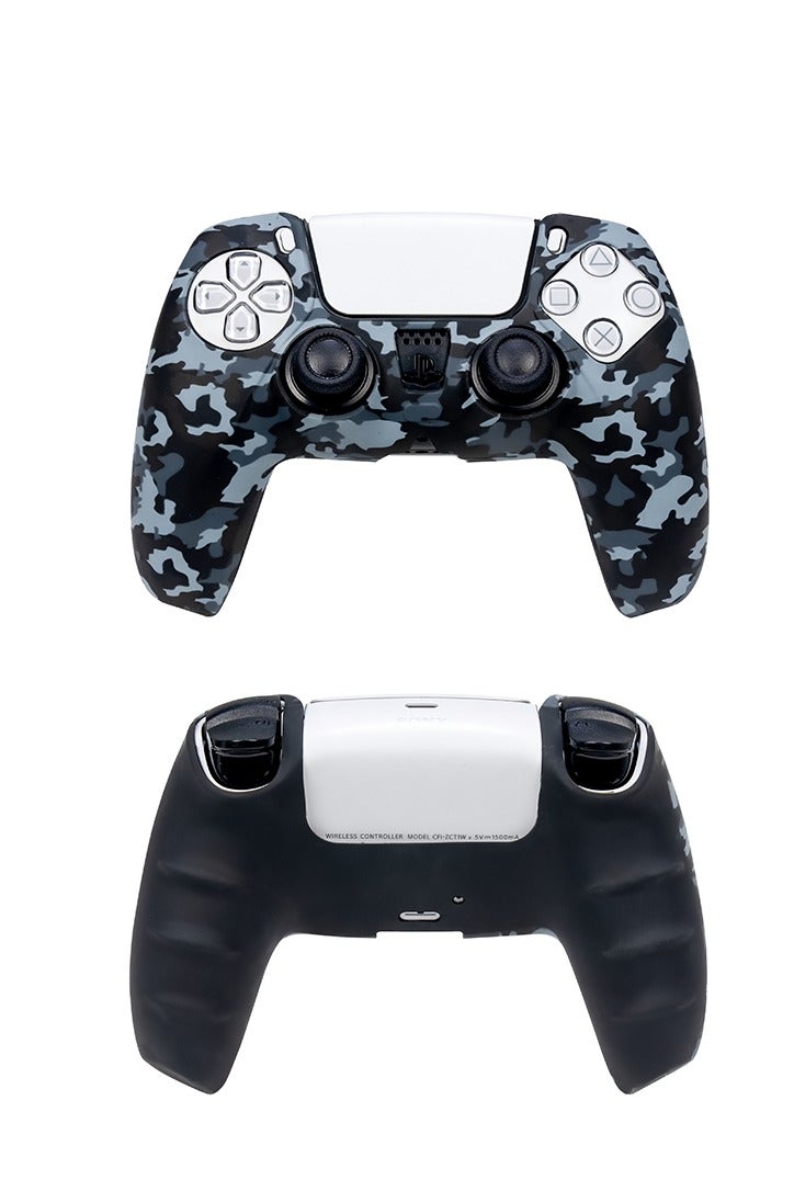 PS5 DualSense Controller Silicone Cover – Anti-Slip, Anti-Scratch Grip Case with Thumbstick Caps Camouflage - Image 2