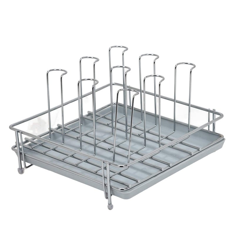 LEVON Stainless Steel Glass Stand for 6 & 9 Glasses | Silver Glass Holder for Kitchen & Dining Table | 9-Rack Durable Organizer | Rustproof & Space-Saving - Image 3