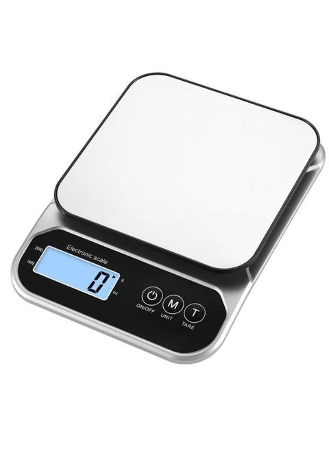 Electronic Kitchen scale, Waterproof and non-slip surface, with battery , high weight accuracy , built-in timer with dual LED display, 3 button TARE button to zero out the weight when placing a pot or cup on the scale, ideal for home.