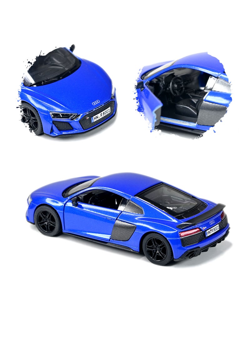 Kinsmart 1:36 Scale 2020 Audi R8 Coupe Door Openable Pull Back Action Diecast Model Alloy Metal Toy Car  - Image 1