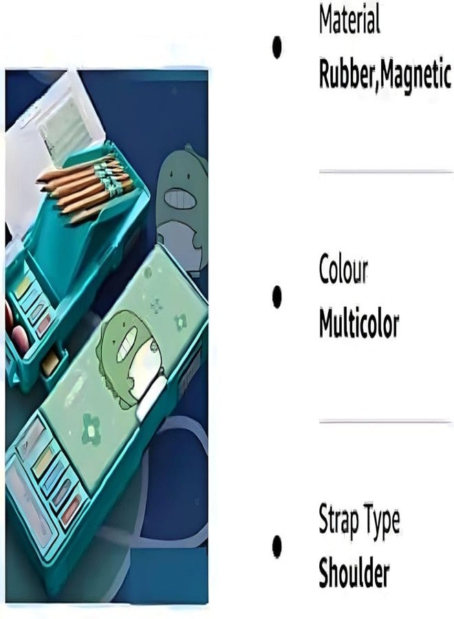 DEOXY Multifunctional Pencil Box, Dino, Kids Pencil Box for Boys & Girls, Magnetic, Pop up Pencil Box, Space Theme Return Gifts(KBX-7069-DR) - Image 4