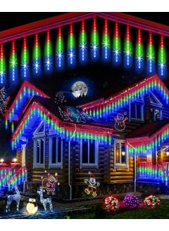 Litehom Litehom Rain Drop Lights LED Meteor Shower Lights 118 inch 8 Tubes 192leds Icicle Falling Lights for Diwali Lights for Decoration for Home Xmas Tree Christmas Decoration Outdoor Multicolor  - Image 5