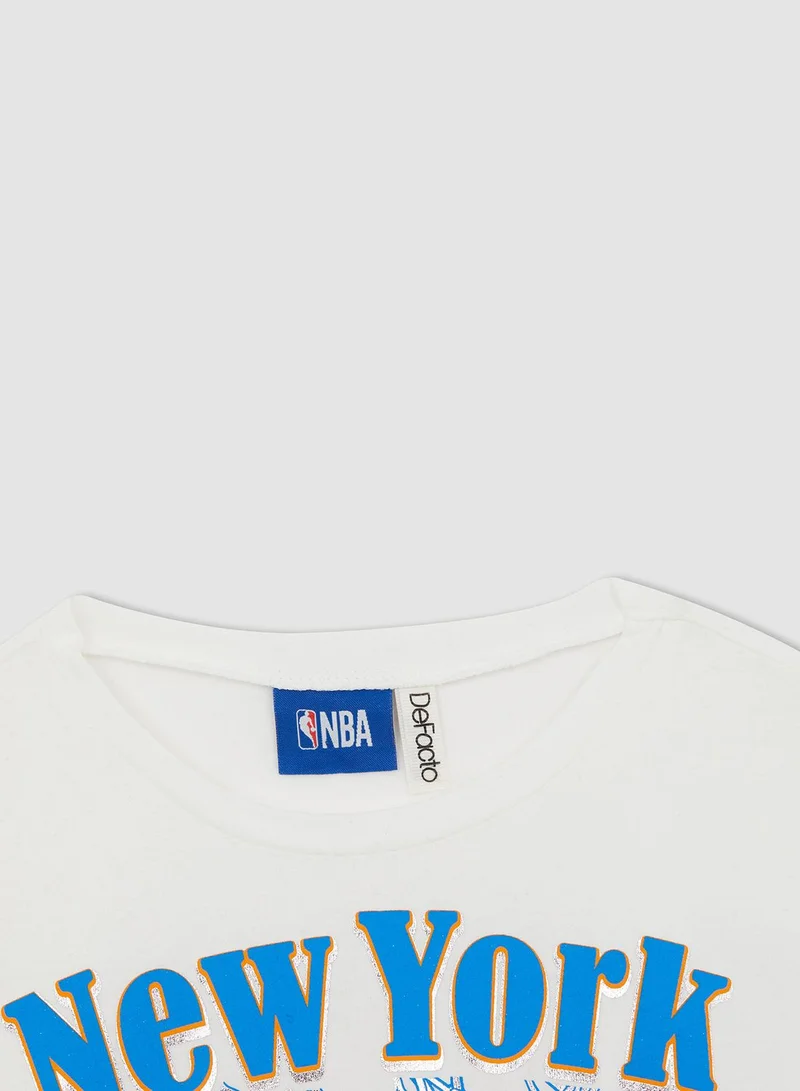 DeFacto Girls NBA New York Knicks Short Sleeve Crop T-Shirt