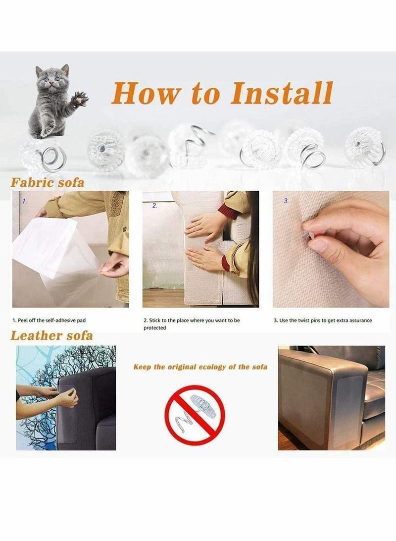 KASTWAVE حراس حماية خدوش الأثاث من الفينيل المرن الفاخر مع دبابيس لحماية أثاثك المفروش ضد خدوش القطط مجموعة واقيات مضادة للخدش للأثاث 6 عبوات  - Image 5