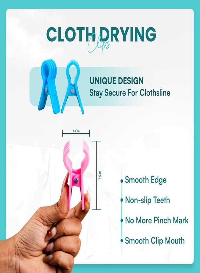 WEWEL®Premium Cloth Clips for Drying Clothes - Ora Clip Multipurpose Clothe Pins for Indoor and Outdoor Use, Strong and Durable Clippers for Hanging Come with Storage Box: 20 pc - Image 4