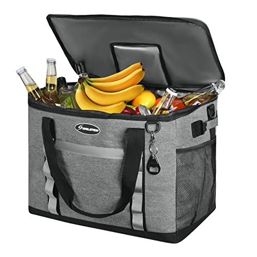 Maelstrom Collapsible Soft Sided Cooler - 75 Cans Extra Large Lunch Cooler Bag Insulated Leakproof Camping Cooler, Portable for Grocery Shopping, Camping, Tailgating and Road Trips，Grey - Image 4