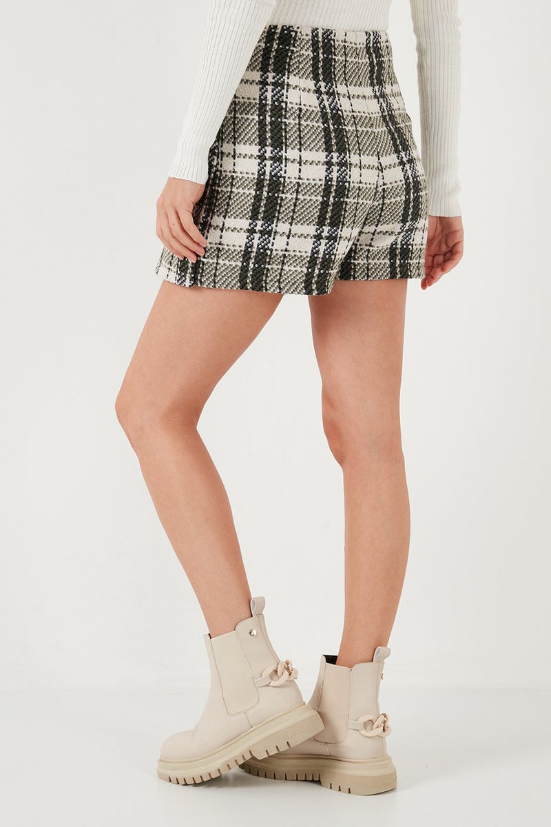 Lela Regular Fit Winter Tweed Mini Short Skirt Women's Short Skirt 611ET0020  - Image 5