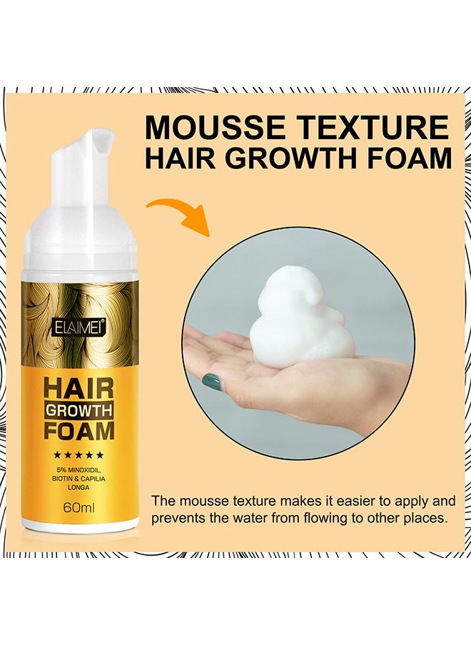 Elaimei - Hair Growth Foam, With Minoxidil Biotin& , Hair Regrowth Treatment for Stronger, For Natural Hair Regrowth & Thickening, Thicker Longer Hair That Stop Hair Thinning 60ml - Image 1