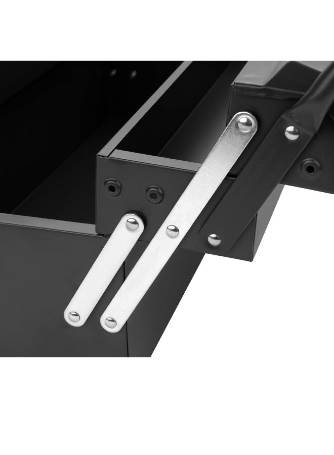 Jetechtool Tool Box, 21-Inch Portable Steel Tool Box with Metal Latch Closure & Metal Handle, Rustproof Multi-Purpose Heavy Duty Toolbox, Grey - TB-21 - Image 4