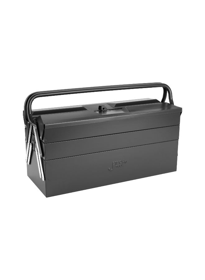 Jetechtool Tool Box, 21-Inch Portable Steel Tool Box with Metal Latch Closure & Metal Handle, Rustproof Multi-Purpose Heavy Duty Toolbox, Grey - TB-21 - Image 1