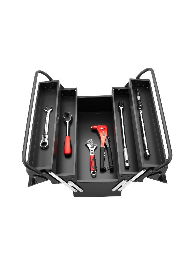 Jetechtool Tool Box, 21-Inch Portable Steel Tool Box with Metal Latch Closure & Metal Handle, Rustproof Multi-Purpose Heavy Duty Toolbox, Grey - TB-21 - Image 5