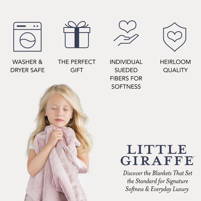 Little Giraffe Luxe Baby Blanket â€“ 29x35â€ Satin Trim, Dusty Pink | Ultra-Soft, Hypoallergenic Stroller & Nursery Blanket | Perfect for Newborns & Toddlers - Image 5