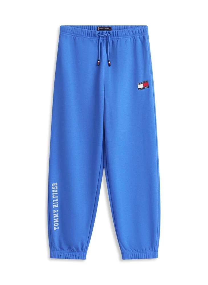 Tommy Hilfiger Empire Blue Wavy Flag Logo Terry Joggers for Men | Best Price UAE