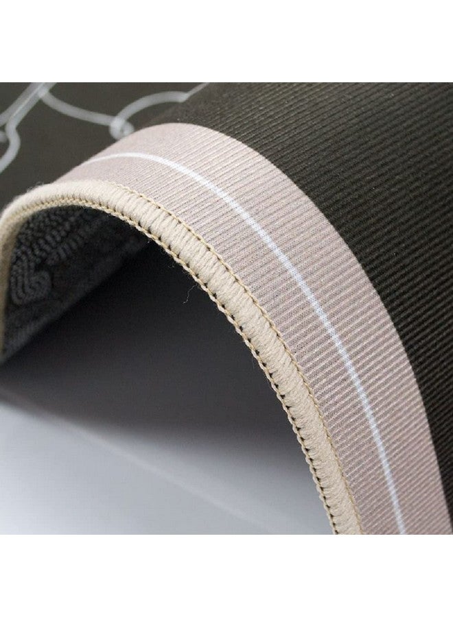 Home-Cloud حصيرة مطبخ هوم كلاود مستطيلة: مضادة للانزلاق، ناعمة، قابلة للغسل، مزخرفة بتصميم مميز للأرضيات، المطابخ، والغرف - (سمك 6 مم، 41x122 سم و 41x61 سم) (أسود_بني_فولك) - Image 3