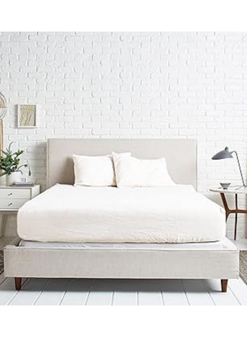 ملاية سرير قطن استك 120سم اوف وايت