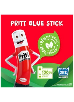 Pritt Pritt Glue Stick, Safe & Child-Friendly Craft Glue for Arts & Crafts Activities, Strong-Hold adhesive for School & Office Supplies, 2x11g Pritt Stick  - Image 2