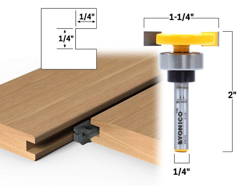 Yonico Top Bearing Slot Cutter Router Bit (1/4" Height - 1/4" Depth - 1/4" Shank) - Image 4