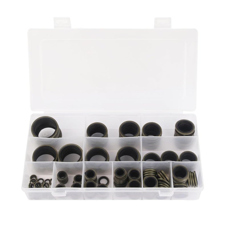 AUTOMAJOR 245pcs Oil Drain Plug Crush Washer Gasket Seal Assortment – 6 8 10 12 14 16 18 20 22 24 27 30 mm - Universal Fit 245pcs 12 Sizes Steel with Rubber Oil Plug Washers by AUTOMAJOR - Image 3