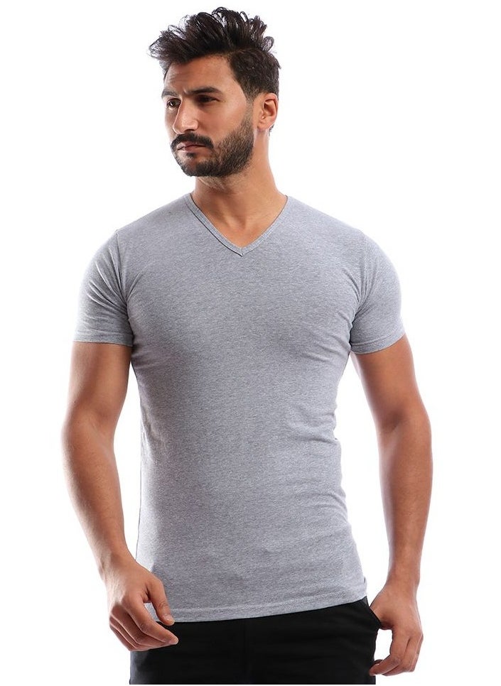 Mesery - Mesery  (V) Neck - For Men-Grey - Image 1