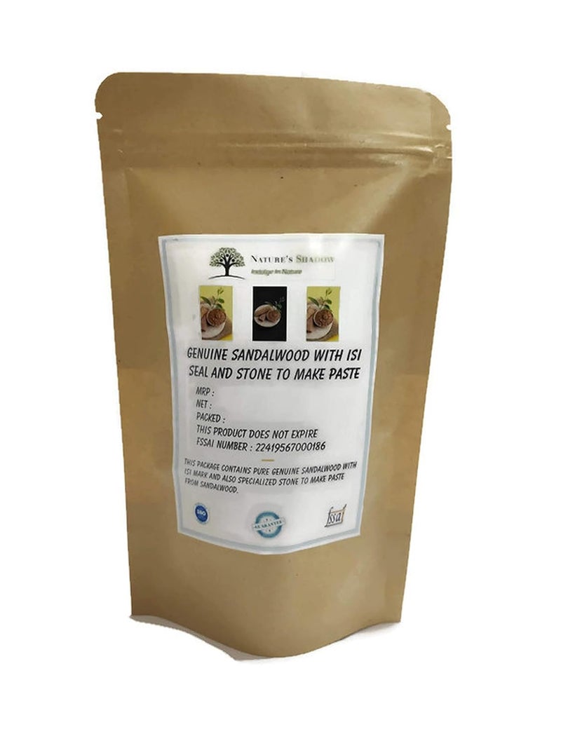 Nature's Shadow Natures Shadow Sandalwood Paste Making Specialized Stone Grinder 8 Inch Stone and 120 Grams ISI Sandal Wood Combo - Image 1