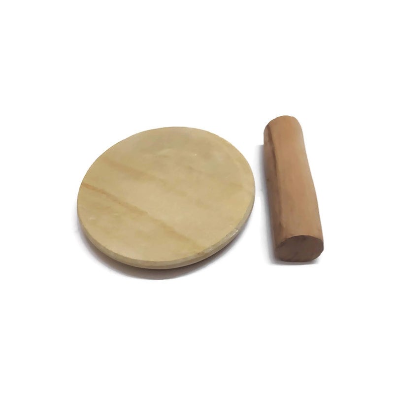 Nature's Shadow Natures Shadow Sandalwood Paste Making Specialized Stone Grinder 8 Inch Stone and 120 Grams ISI Sandal Wood Combo - Image 2