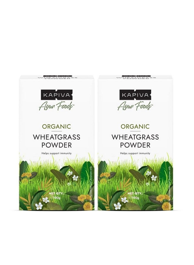 Kapiva Organic Wheatgrass Powder 100g (Pack of 2) | USDA Organic Certified | Detox Your Body | Improve Your Immunity - Image 1