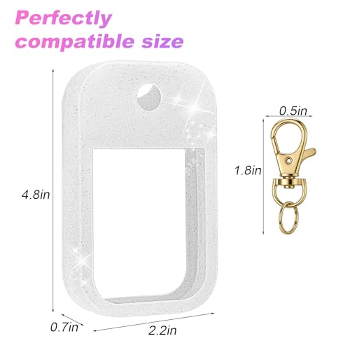 AIERSA Hand Sanitizer Spray Glitter Case Compatible with Touchland, Silicone Hand Sanitizer Case Holder with Keychain for Touch Land Mist 1FL. OZ (Glitter Sequin White) - Image 3