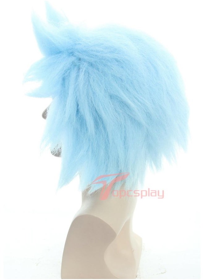 Topcosplay Unisex Halloween Costume Wigs Blue Short Cosplay Wig Party Wigs for Adults or Kids  - Image 4