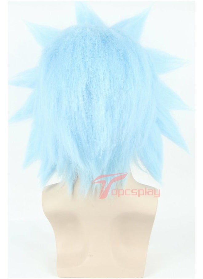 Topcosplay Unisex Halloween Costume Wigs Blue Short Cosplay Wig Party Wigs for Adults or Kids  - Image 5