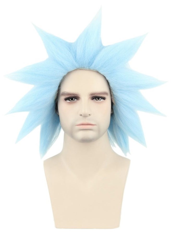 Topcosplay Unisex Halloween Costume Wigs Blue Short Cosplay Wig Party Wigs for Adults or Kids  - Image 1