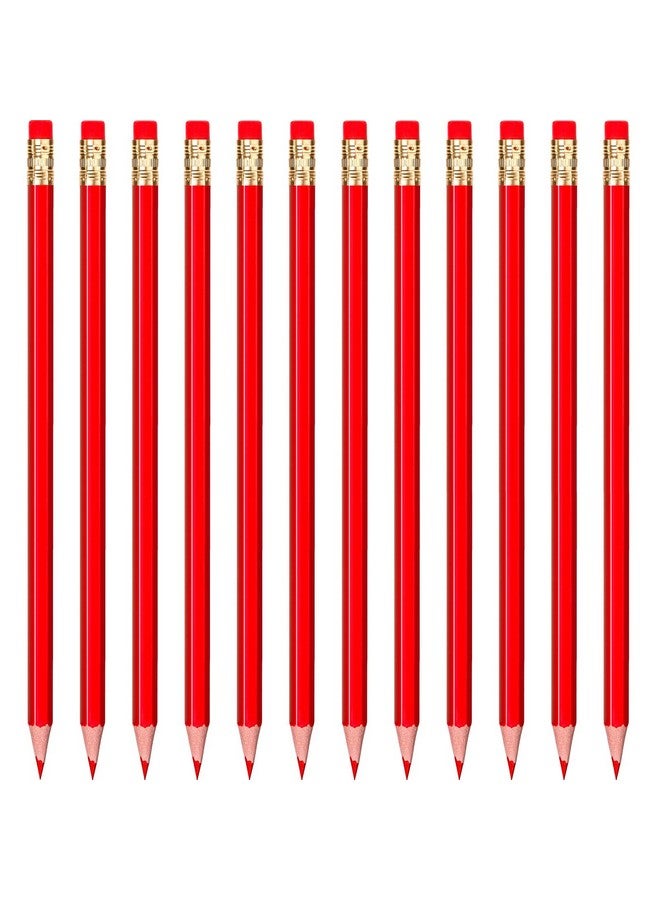 Zhanmai Checking Erasable Pencils Red Pencils Presharpened 2 Hb With Erasable Tops For Checking Map Coloring Tests Grading (24 Pieces) - Image 1