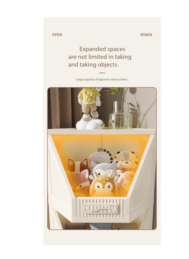 Foldable triangular storage cabinet corner shelf, large capacity layered classification storage shelf with detachable universal wheels, designed to fit the wall corner, suitable for kitchen, living room, bedroom, study, bathroom (2 floors) - Image 3