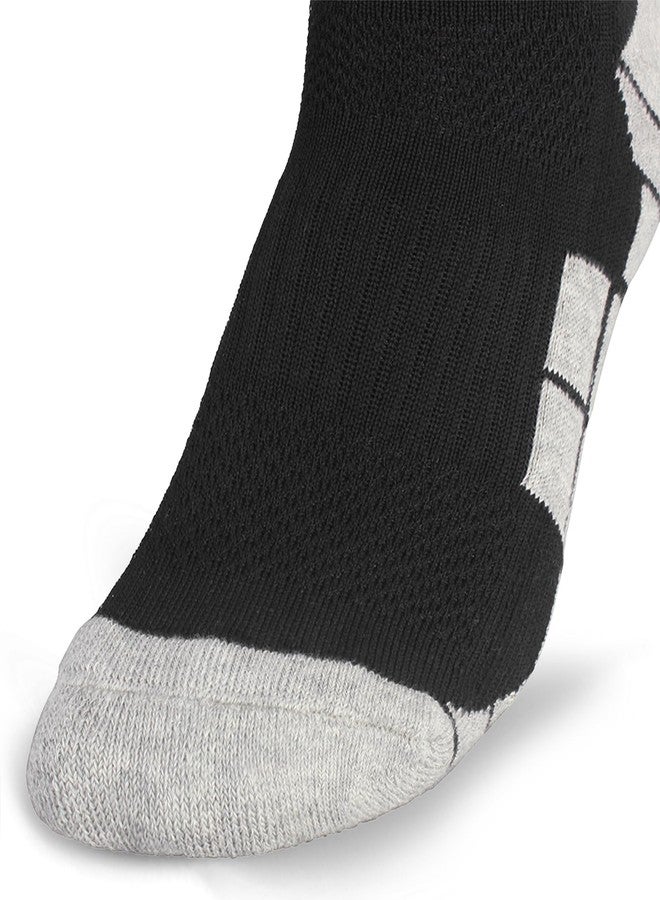 CWVLC Lillte Boy's Soccer Socks Kids Football Sport Team Athletic Knee High Long Tube Cotton Compression Socks Black X-Small (12C-13C Kids/ 1Y-3Y Youth) - Image 2