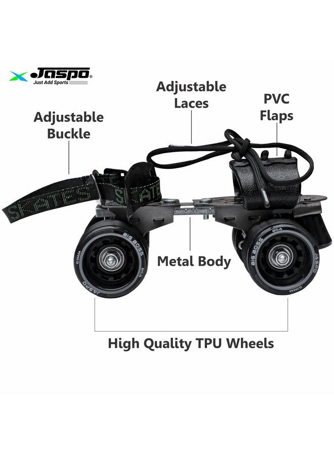 Jaspo Big Boss Adjustable Quad Roller Skates For Kids & Adults (6 Yrs & Above),Front Brake, 61Mm Tpu Wheels,Metal Body (21-27 Cm Foot Length)| Ideal For Beginner & Advanced Skaters  - Image 3
