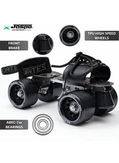 Jaspo Big Boss Adjustable Quad Roller Skates For Kids & Adults (6 Yrs & Above),Front Brake, 61Mm Tpu Wheels,Metal Body (21-27 Cm Foot Length)| Ideal For Beginner & Advanced Skaters  - Image 2