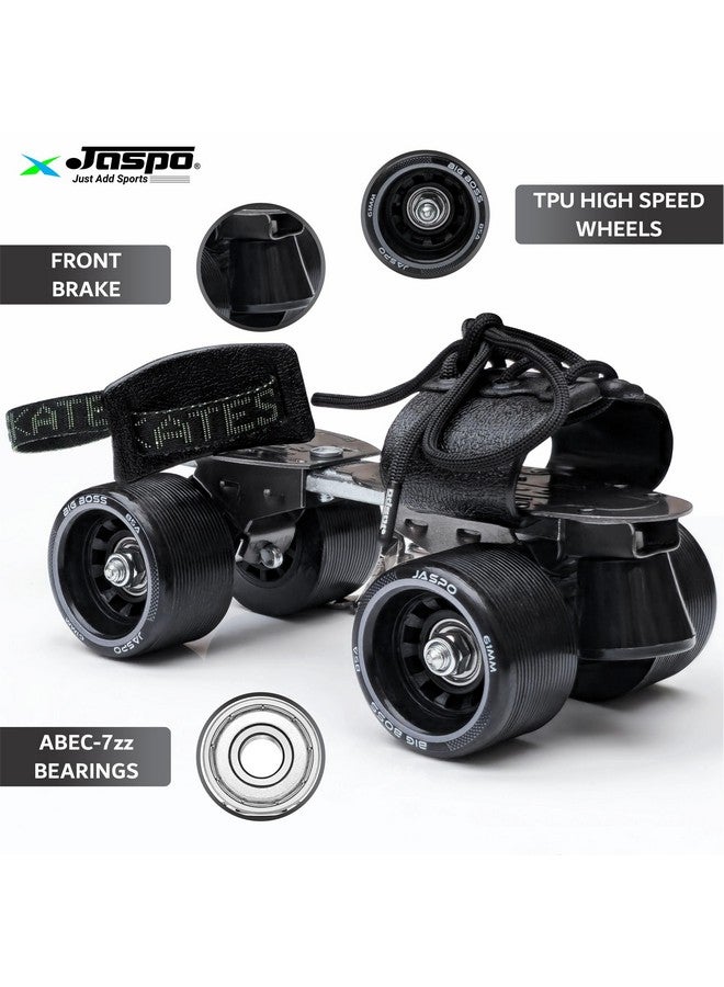 Jaspo Big Boss Adjustable Quad Roller Skates For Kids & Adults (6 Yrs & Above),Front Brake, 61Mm Tpu Wheels,Metal Body (21-27 Cm Foot Length)| Ideal For Beginner & Advanced Skaters  - Image 2