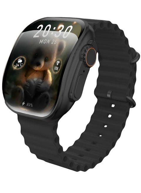 X10 PRO 3 Smart Watch with Curved Screen, NFC, Bluetooth, and Wireless Charging - Black
