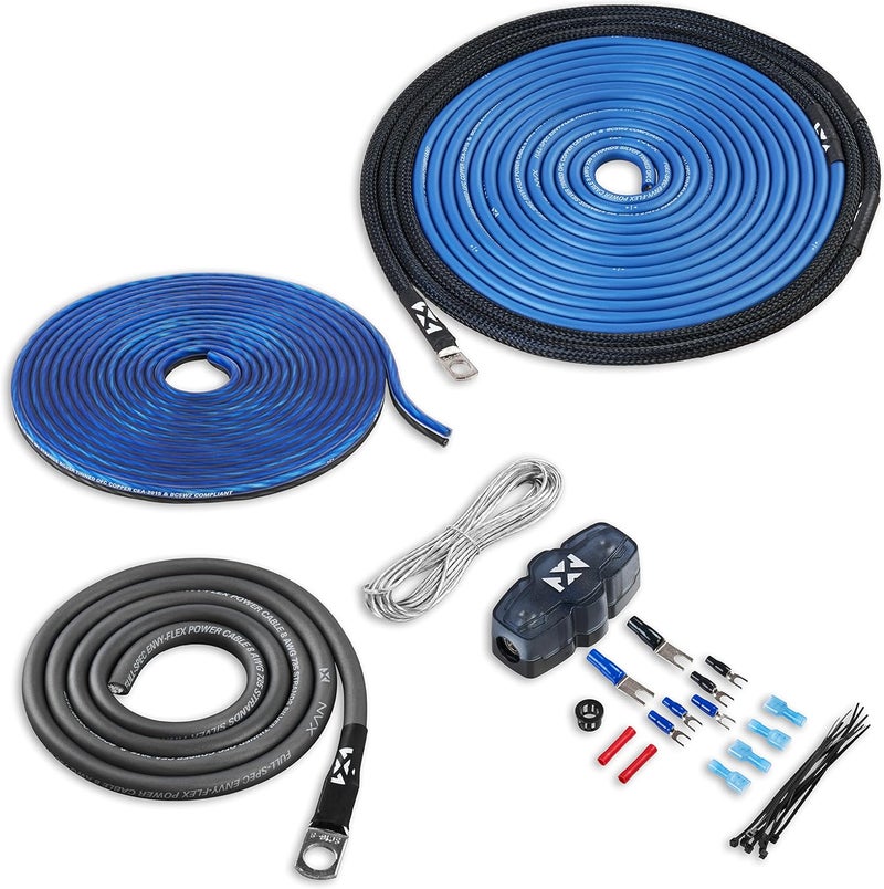 NVX مجموعة أسلاك مكبر الصوت True 8 Gauge AWG 100% OFC بدون كابل RCA - XAPK8 - Image 1