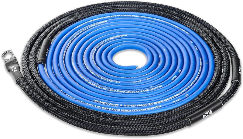 NVX مجموعة أسلاك مكبر الصوت True 8 Gauge AWG 100% OFC بدون كابل RCA - XAPK8 - Image 2