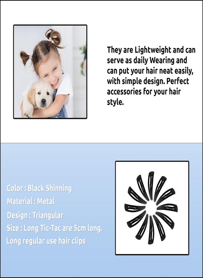 TRIPIN 12 Pieces Black Metal Tic Tac Hair Clips for Women & Girls. (Pack of 2) - Image 3