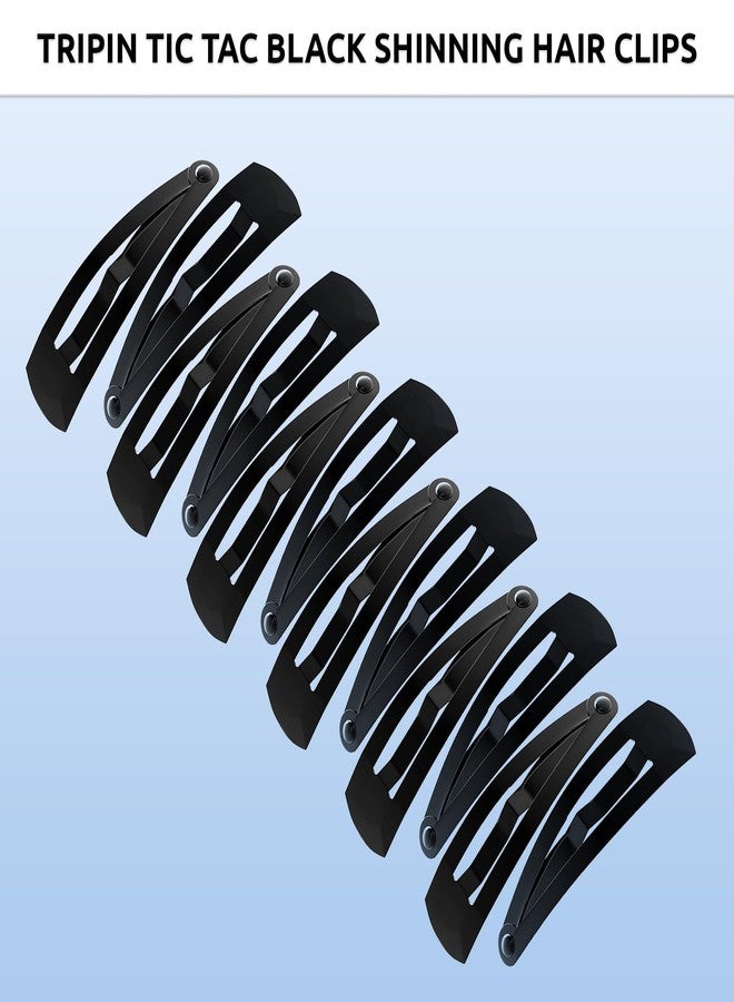 TRIPIN 12 Pieces Black Metal Tic Tac Hair Clips for Women & Girls. (Pack of 2) - Image 2