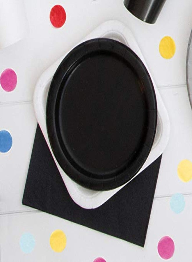Unique Solid Black Round Dessert Paper Plates - 7" (Pack of 20) - Elegant Party Plates for Appetizing Treats - Perfect for Birthdays & Events - Image 5